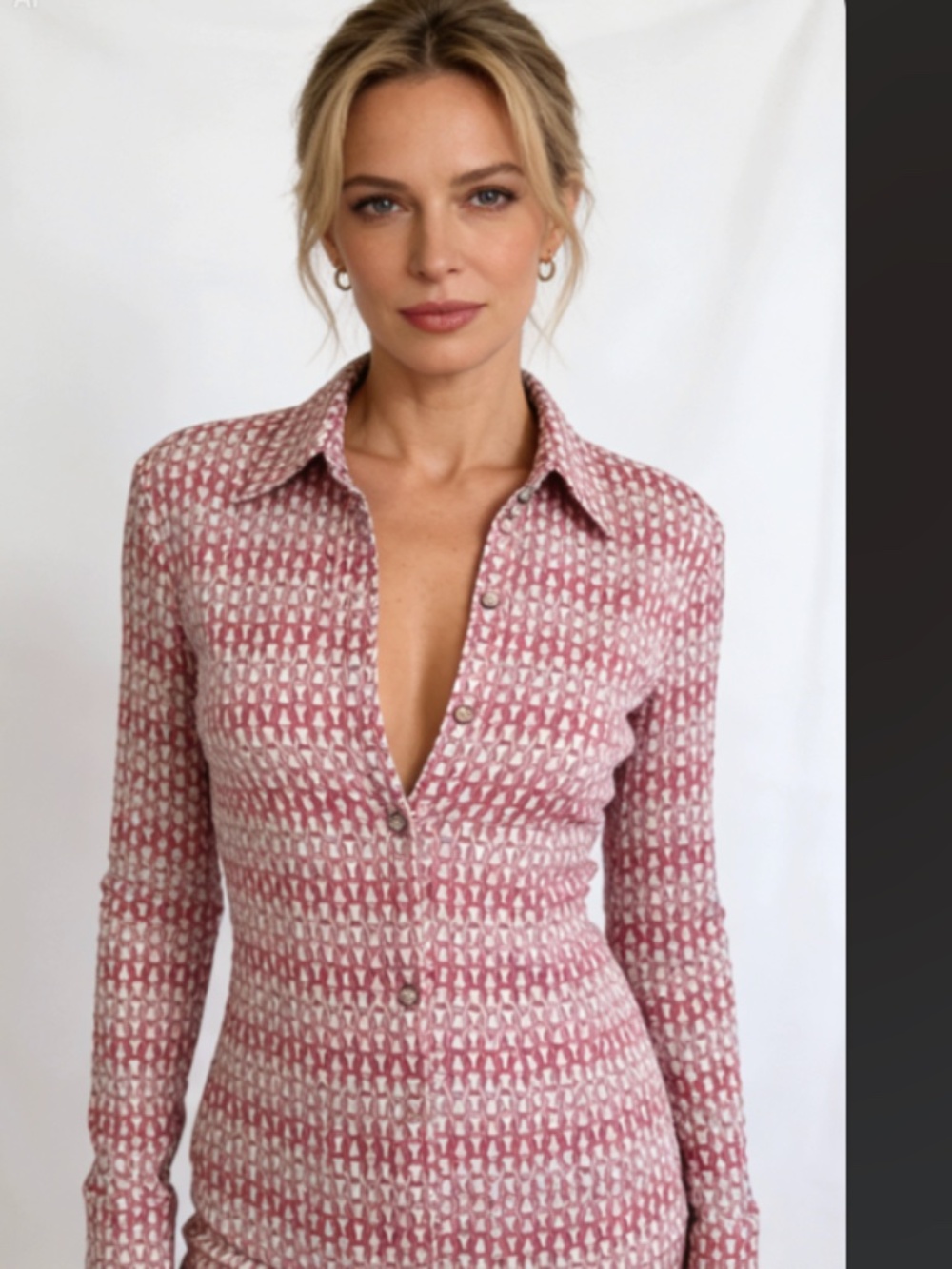 McLaughlin Blouse Top Long Sleeve L-Xl Pink